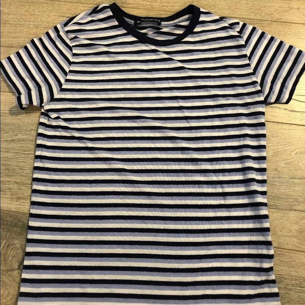 Brandy Melville blue striped shirt sleeve top